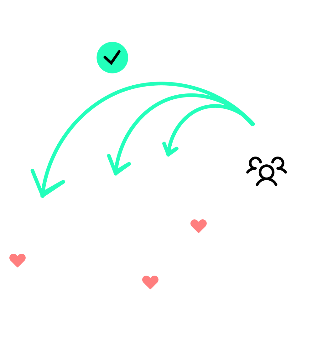 Illustration of Florence Agency Manager helping staffing agencies provide workers to health and care organisations, represented by arrows pointing to different homes.